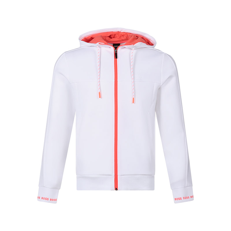 HUGO BOSS Logo Embroidered Hoodie Jacket White 50452458-100 圖 2