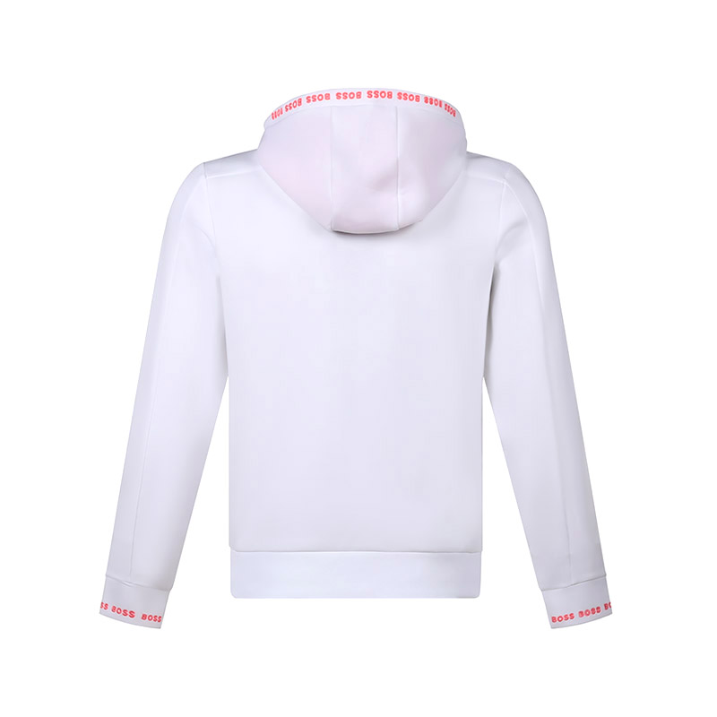 HUGO BOSS Logo Embroidered Hoodie Jacket White 50452458-100 圖 3