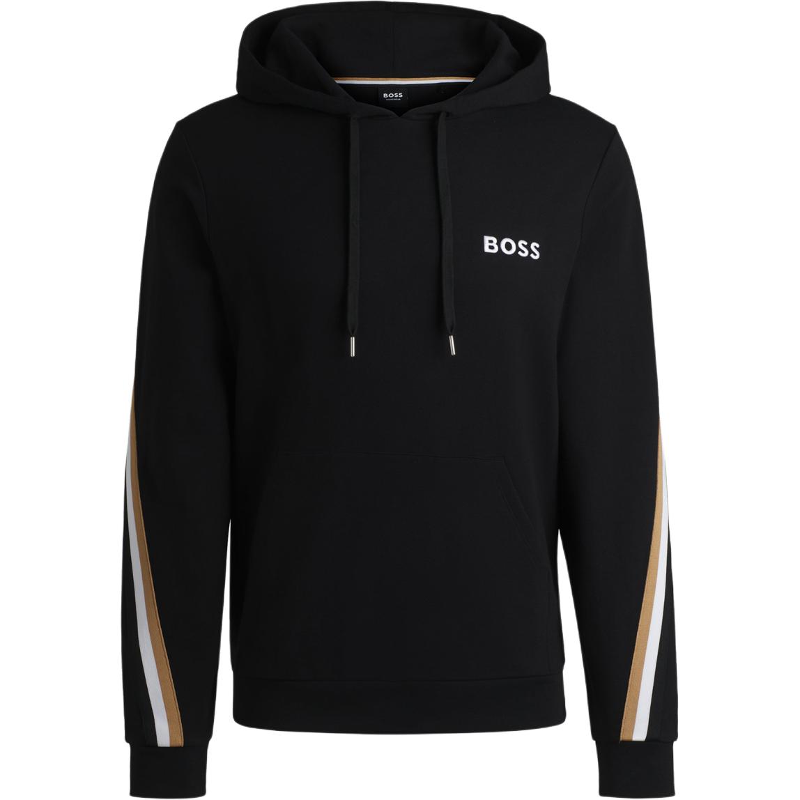 HUGO BOSS Logo Embroidered Loose Fit Hoodie in Black 50521884-001