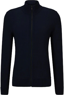 HUGO BOSS Jaket Navy Blue Berkerah Stand dengan Logo Bordir dan Resleting 50501750-404 Order HUGO BOSS Jaket Navy Blue Berkerah Stand dengan Logo Bordir dan Resleting 50501750-404
