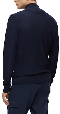 HUGO BOSS Jaket Navy Blue Berkerah Stand dengan Logo Bordir dan Resleting 50501750-404 Lookbook HUGO BOSS Jaket Navy Blue Berkerah Stand dengan Logo Bordir dan Resleting 50501750-404