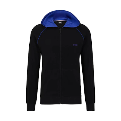HUGO BOSS Logo Embroidered Stretch Cotton Hooded Jacket 50469581-007