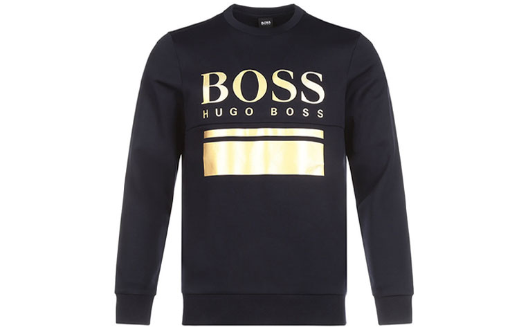HUGO BOSS Logo Graphic Crewneck Long-Sleeve Sweatshirt Navy 50434921-402