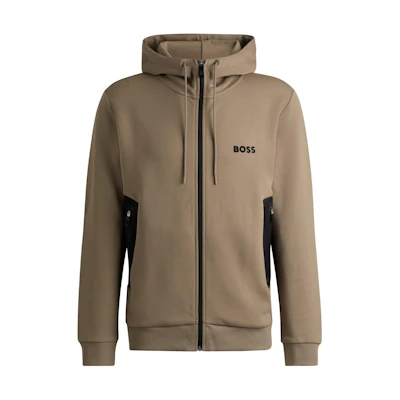 HUGO BOSS Logo Hoodie Jacket Brown 50510319-334