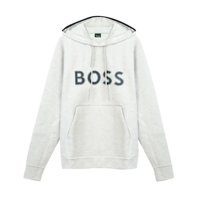HUGO BOSS Logo Hoodie Light Grey Long Sleeve Sweatshirt 50504750-057
