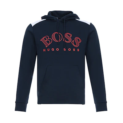 HUGO BOSS Logo Hoodie Navy Blue Menswear 50421597-410