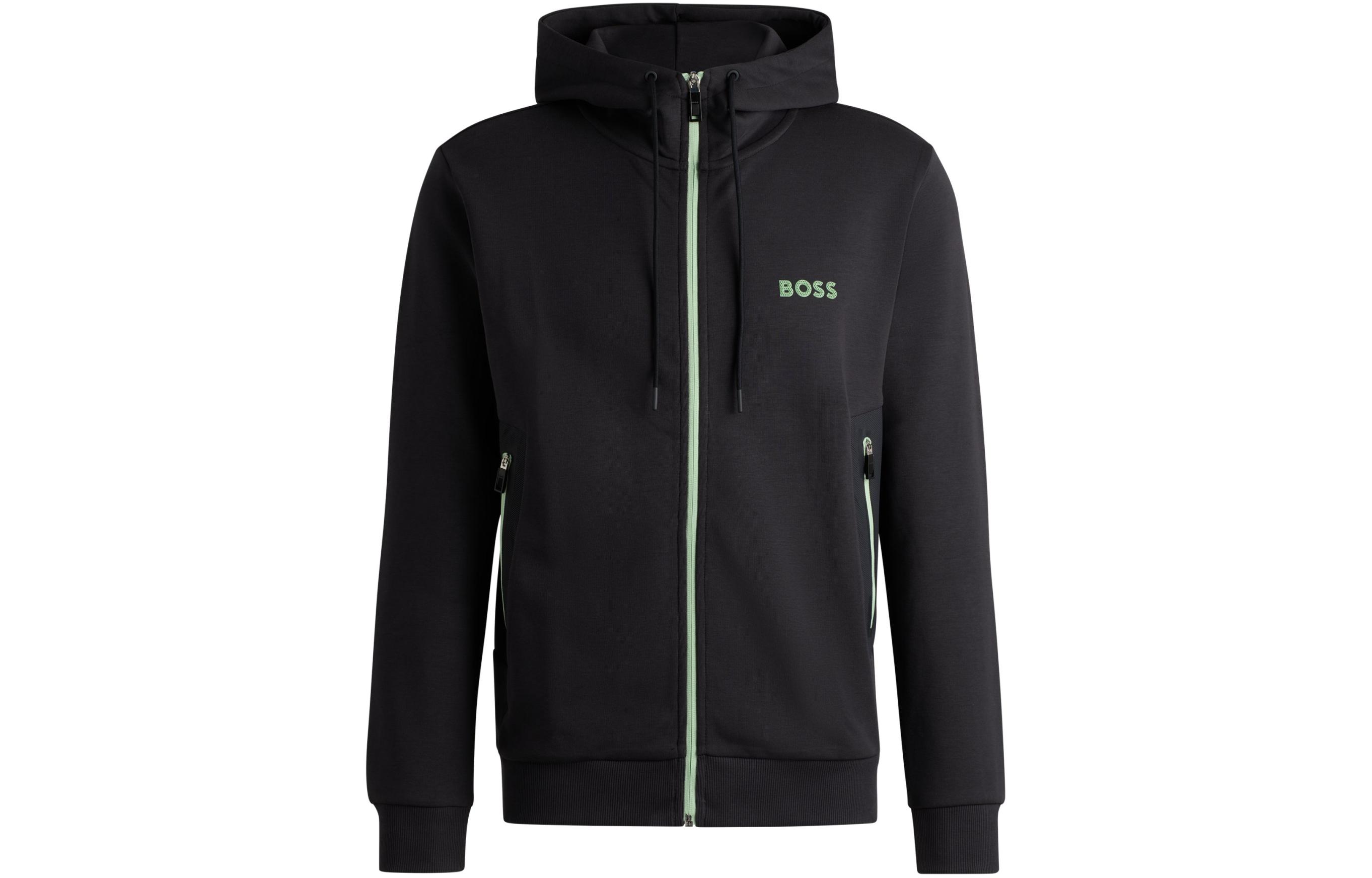 HUGO BOSS Logo Letter Hooded Jacket Men’s Black 50510319-016
