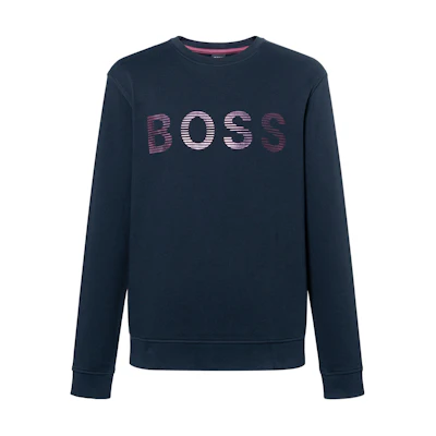 HUGO BOSS Logo Letter Print Sweatshirt Blue 50472235-404