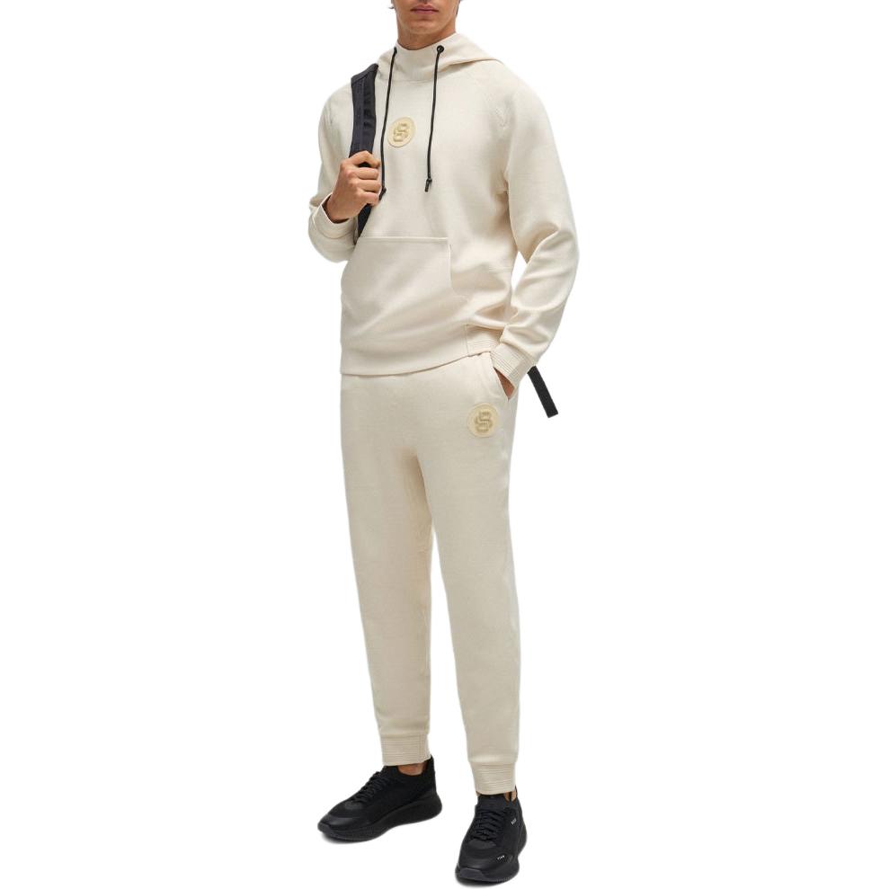 HUGO BOSS Logo Patch Hoodie  Off-White Long Sleeve Sweater. 50521381-131 圖 5