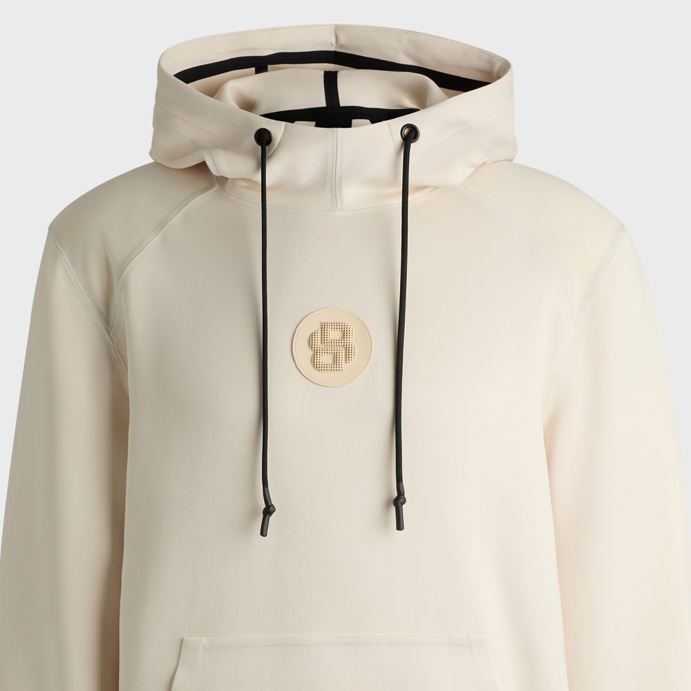 HUGO BOSS Logo Patch Hoodie  Off-White Long Sleeve Sweater. 50521381-131 圖 7