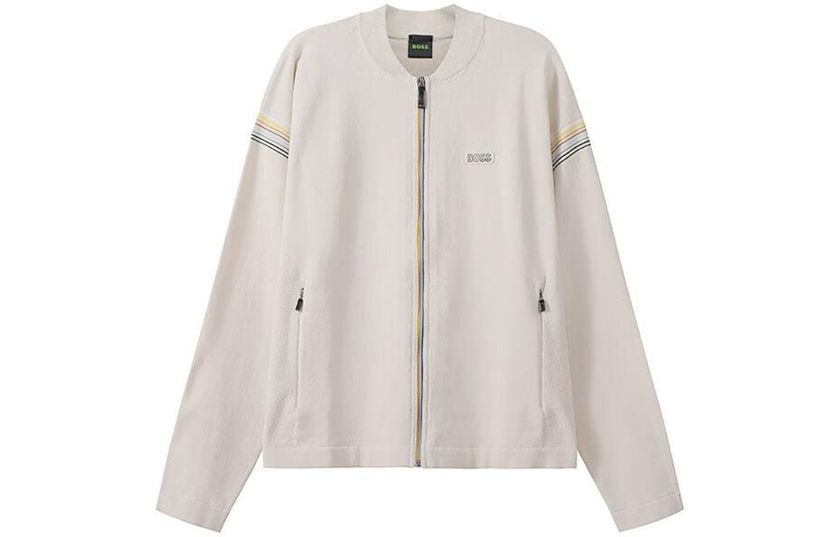 Order HUGO BOSS 徽標貼條紋飾邊外套 米色 時尚款式 50471796-131