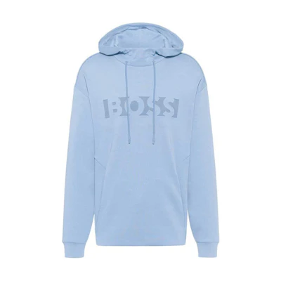 HUGO BOSS Logo Print Blue Hoodie Long Sleeve Sweatshirt 50499017-498