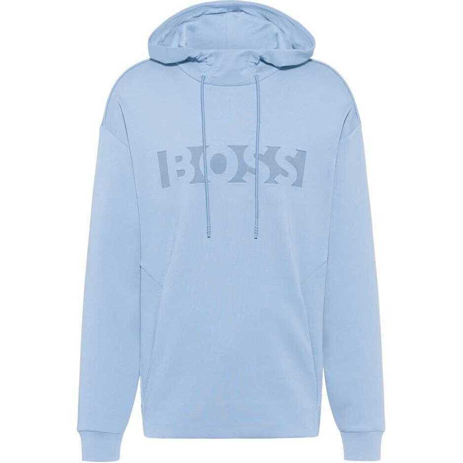 HUGO BOSS Logo Print Blue Hoodie Long Sleeve Sweatshirt 50499017-498 圖 2