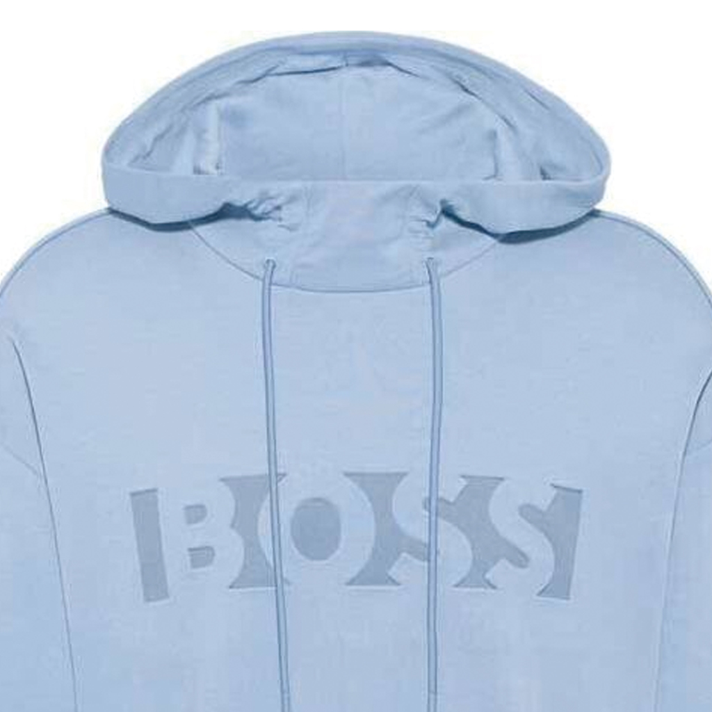 HUGO BOSS Logo Print Blue Hoodie Long Sleeve Sweatshirt 50499017-498 圖 3