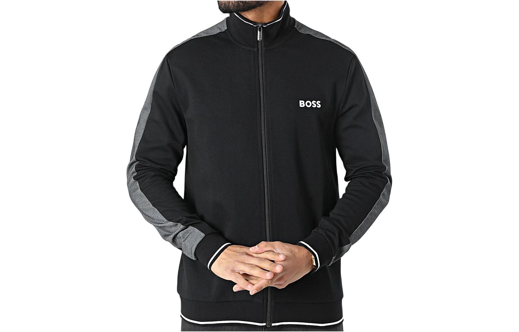 HUGO BOSS Logo Print Casual Zip-Up Jacket - Multicolor 50469630-001