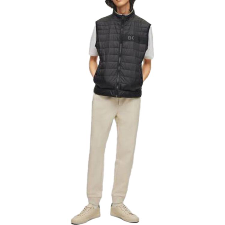 HUGO BOSS Logo Print Cotton Vest Jacket Black 50464300-001 圖 3