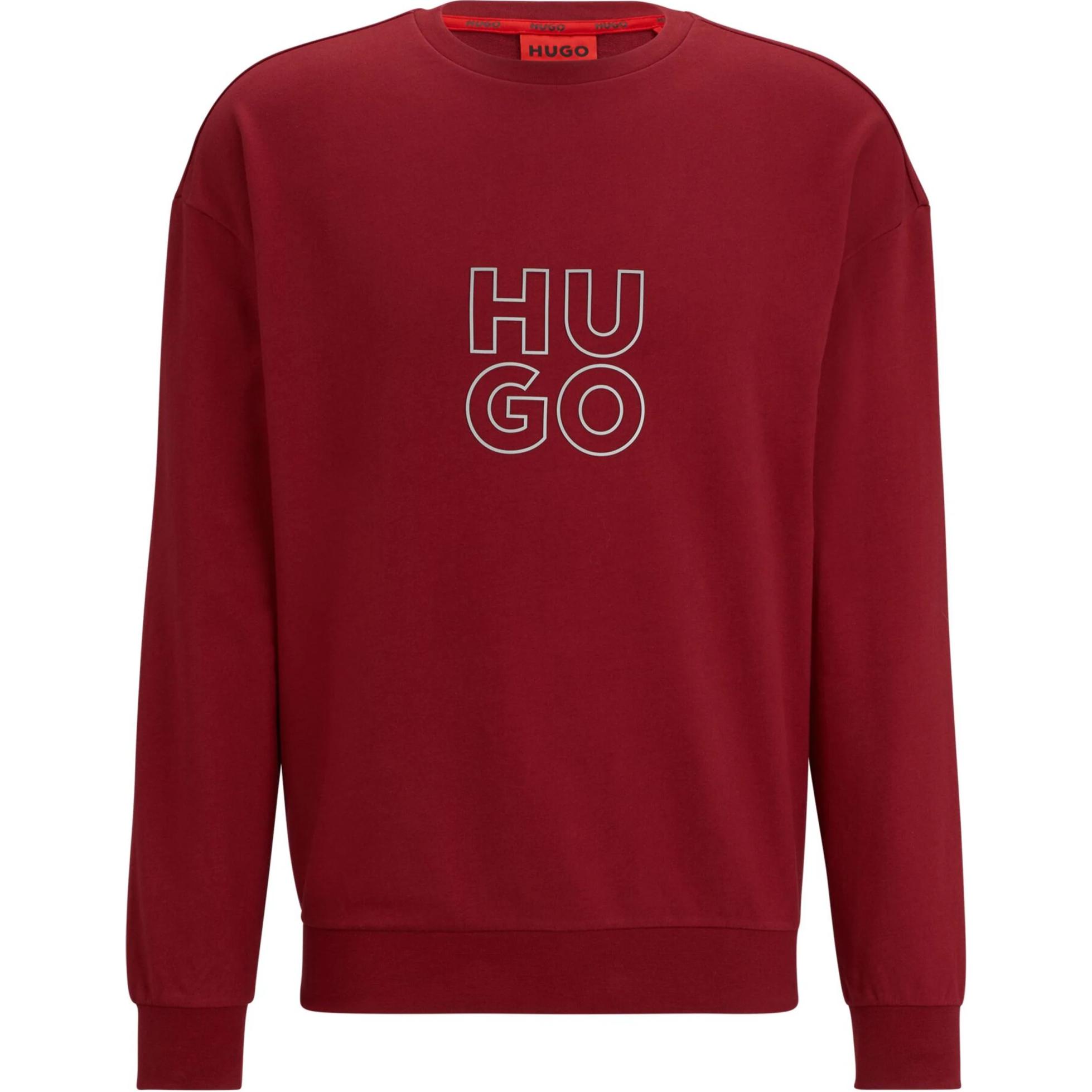 HUGO BOSS Logo Print Crewneck Long Sleeve Sweatshirt Red () 50501590-604