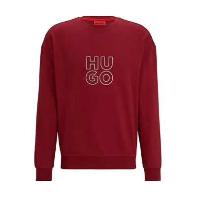 HUGO BOSS Logo Print Crewneck Long Sleeve Sweatshirt Red () 50501590-604