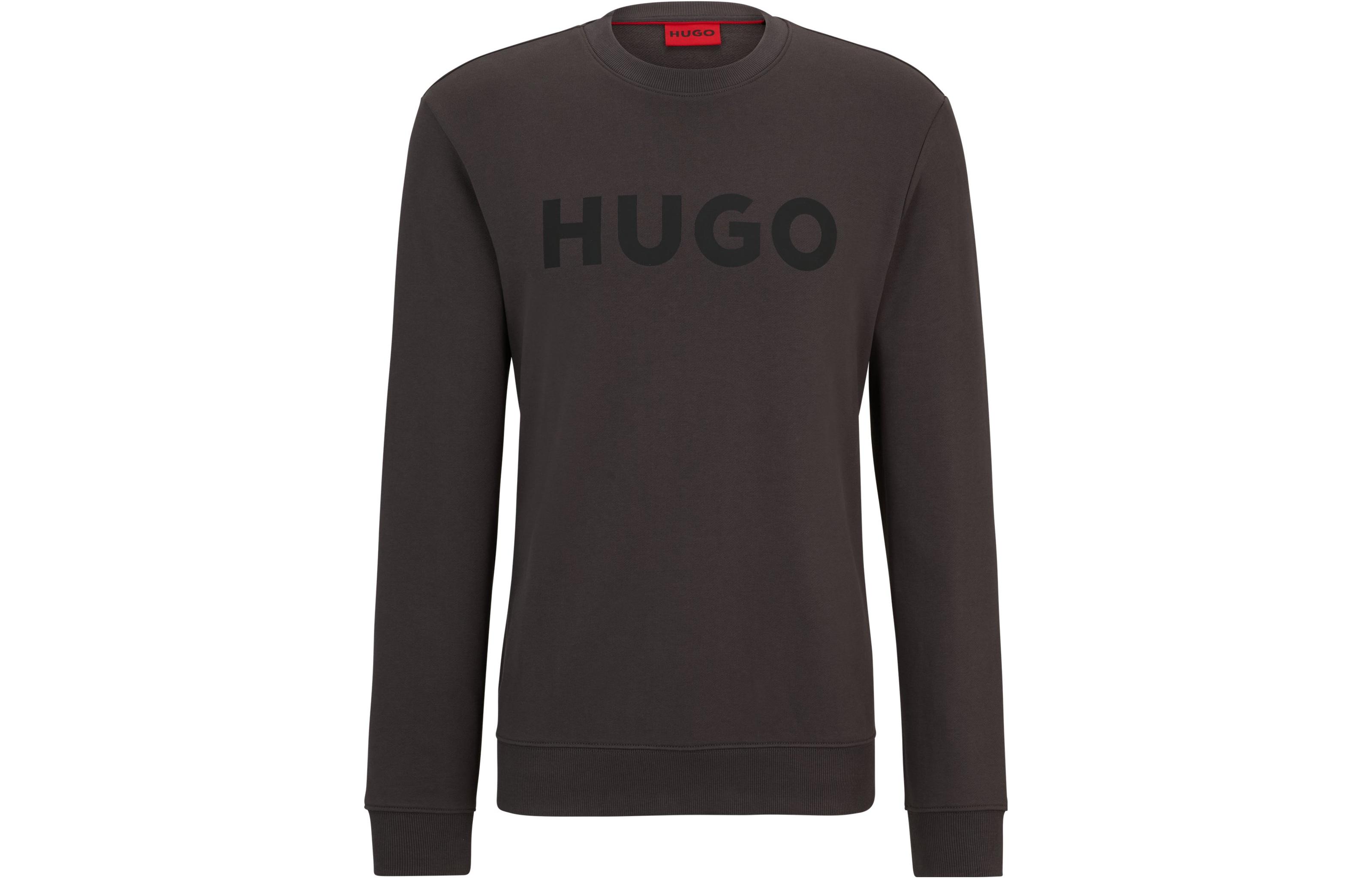 HUGO BOSS Logo Print Crewneck Long Sleeve Sweatshirt Dark Gray 50477328-023