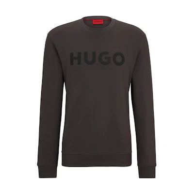 HUGO BOSS Logo Print Crewneck Long Sleeve Sweatshirt Dark Gray 50477328-023