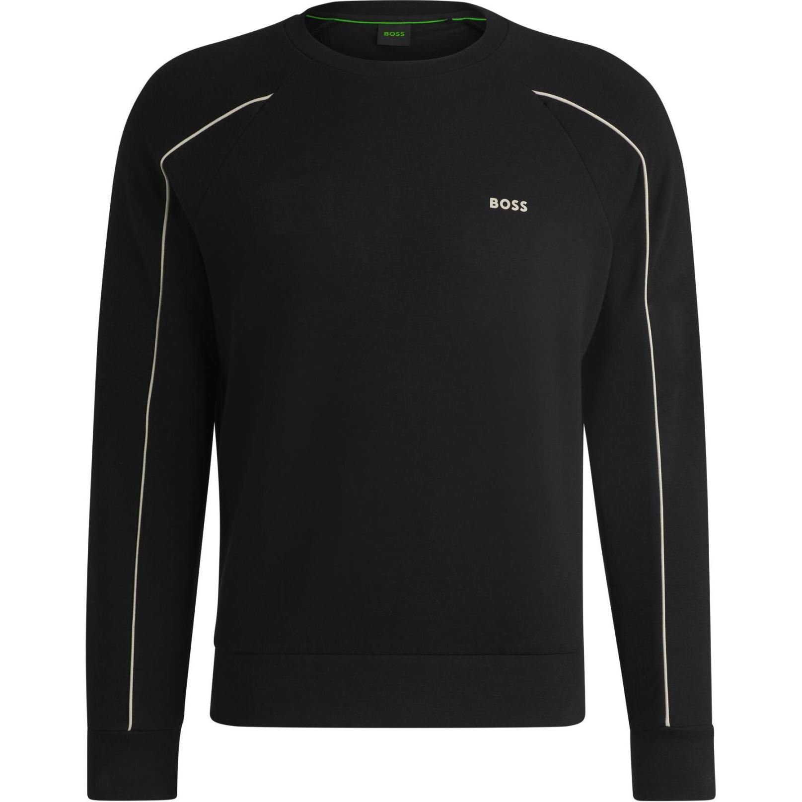 HUGO BOSS Logo Print Crewneck Long Sleeve Sweatshirt  Black 50518186-001