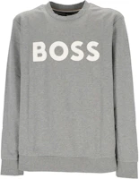 HUGO BOSS Logo Print Crewneck Long Sleeve Sweatshirt Men Grey 50496642-041 HUGO BOSS Logo Print Crewneck Long Sleeve Sweatshirt Men Grey 50496642-041
