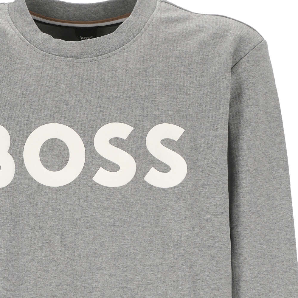 Shop HUGO BOSS 徽標印花男款灰色長袖圓領衛衣 50496642-041