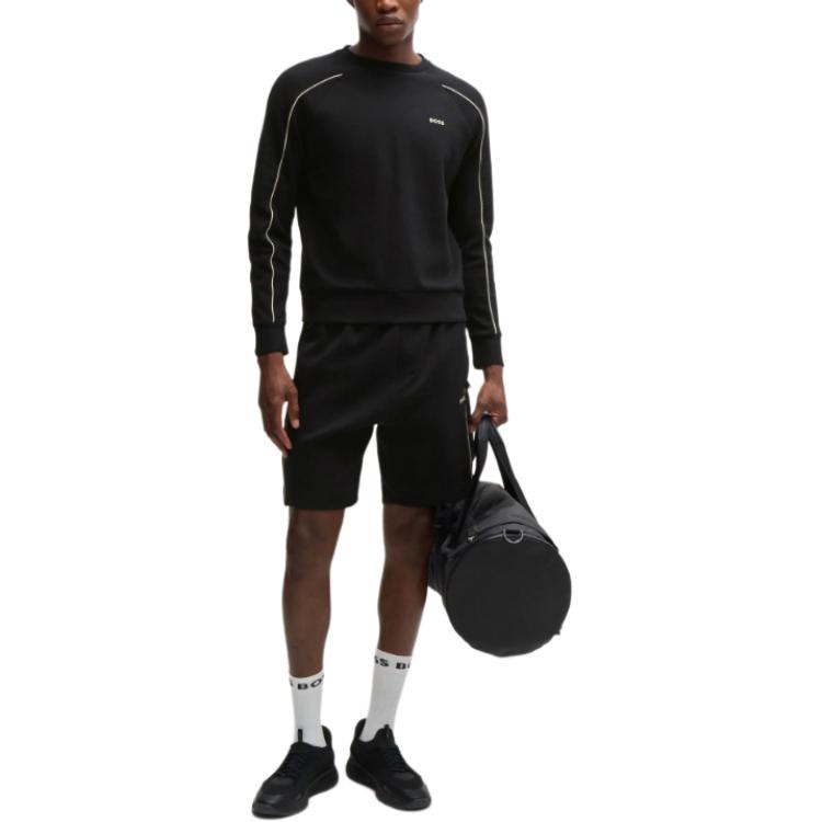 Purchase HUGO BOSS 印花Logo長袖圓領休閒衫 黑色 50518186-001