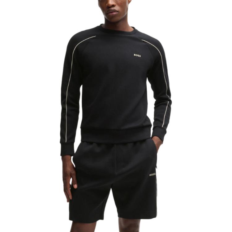 Sizing HUGO BOSS 印花Logo長袖圓領休閒衫 黑色 50518186-001