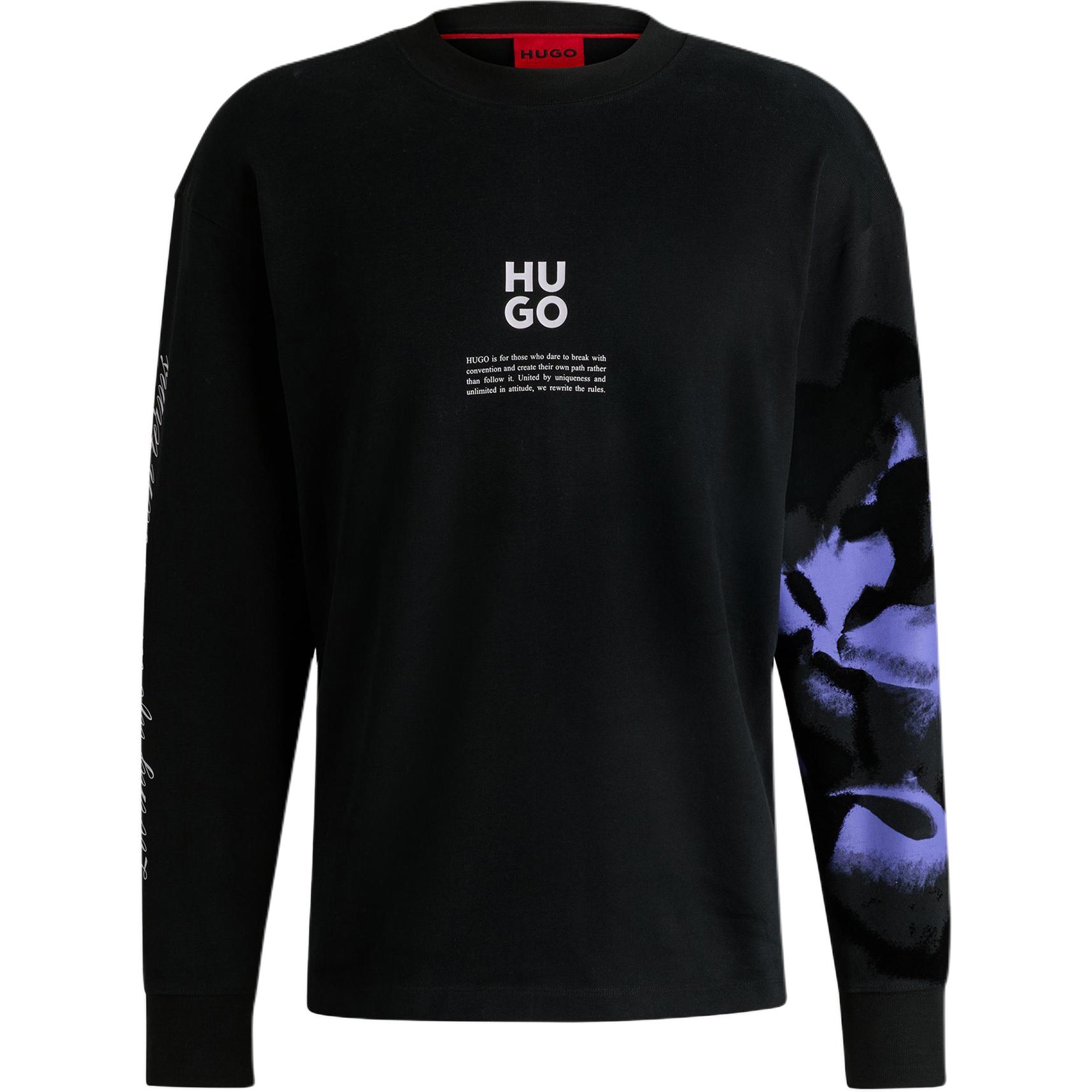 HUGO BOSS Logo Print Crewneck Pullover Sweatshirt Men’s Black 50521731-001