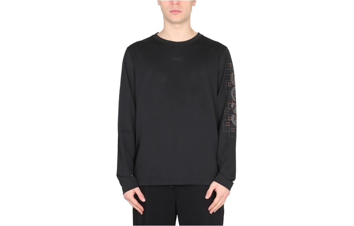 HUGO BOSS Logo Print Crewneck Sweatshirt Black 50477242-001