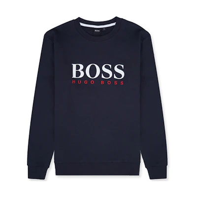 HUGO BOSS Logo Print Crewneck Sweatshirt Deep Navy Men’s 50463985-403