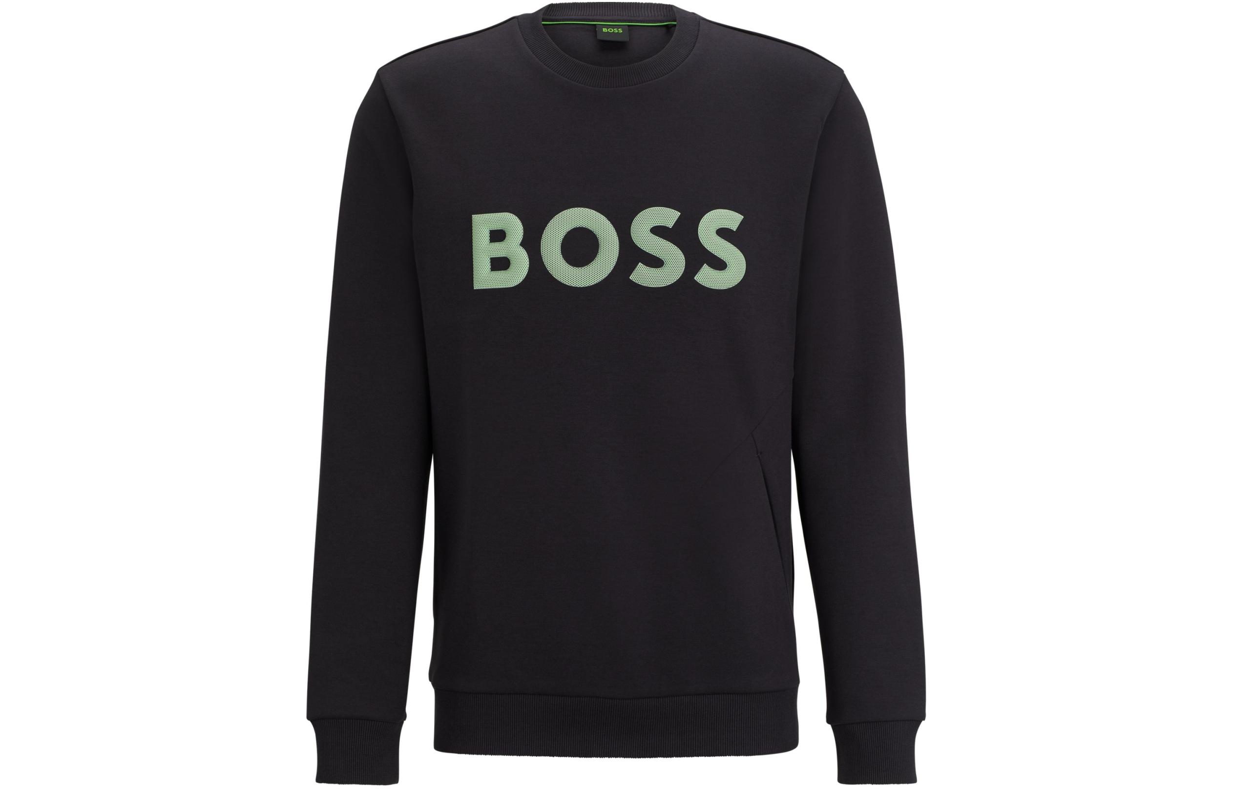 HUGO BOSS Logo Print Crewneck Sweatshirt in Dark Gray 50510350-016