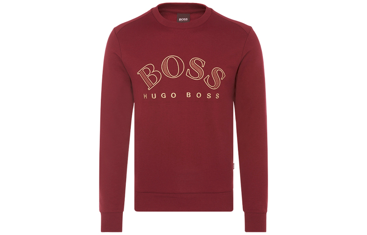 HUGO BOSS Logo Print Crewneck Sweatshirt Maroon 50418718-653
