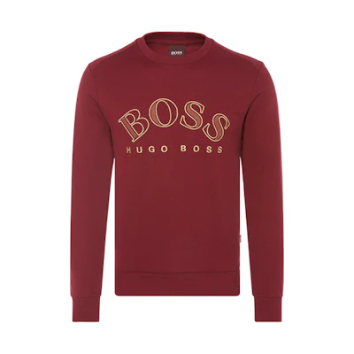 HUGO BOSS Logo Print Crewneck Sweatshirt Maroon 50418718-653
