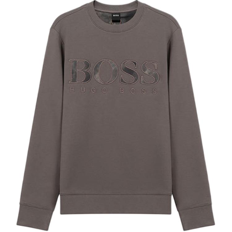 HUGO BOSS Logo Print Crewneck Sweatshirt Men’s Khaki Brown Green 50448138-250