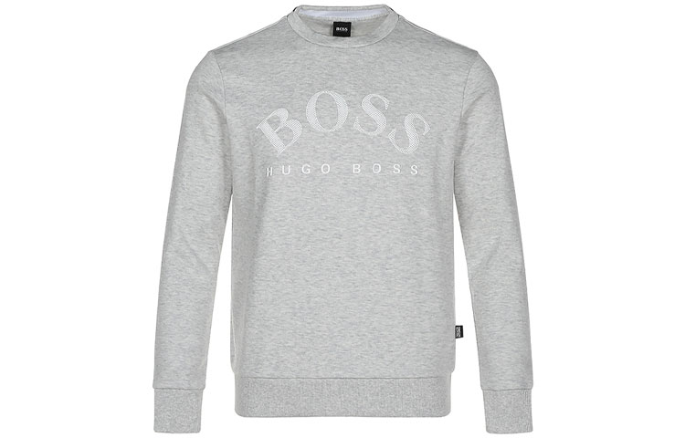 HUGO BOSS Logo Print Crewneck Sweatshirt Men’s Light Gray 50430547-057