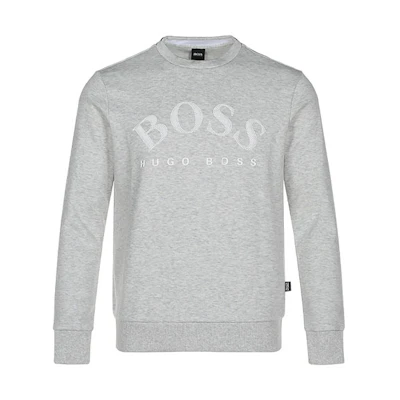 HUGO BOSS Logo Print Crewneck Sweatshirt Men’s Light Gray 50430547-057