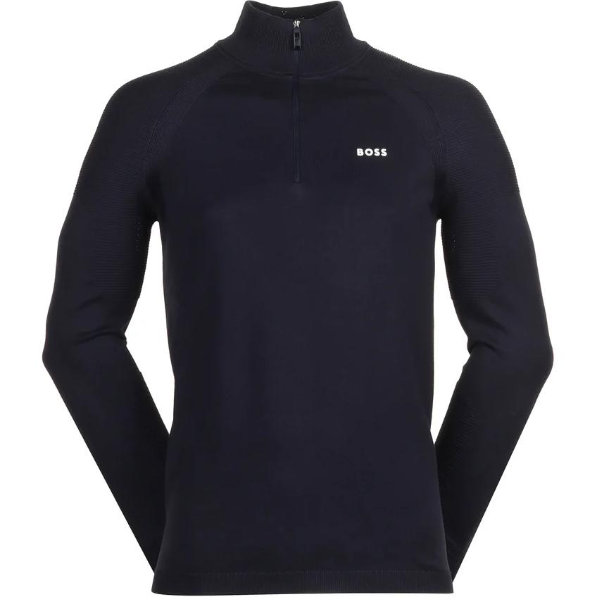HUGO BOSS Logo Print High-Neck Long-Sleeve Sweatshirt Navy Blue () 50498525-402
