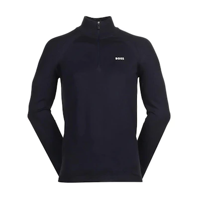HUGO BOSS Logo Print High-Neck Long-Sleeve Sweatshirt Navy Blue () 50498525-402