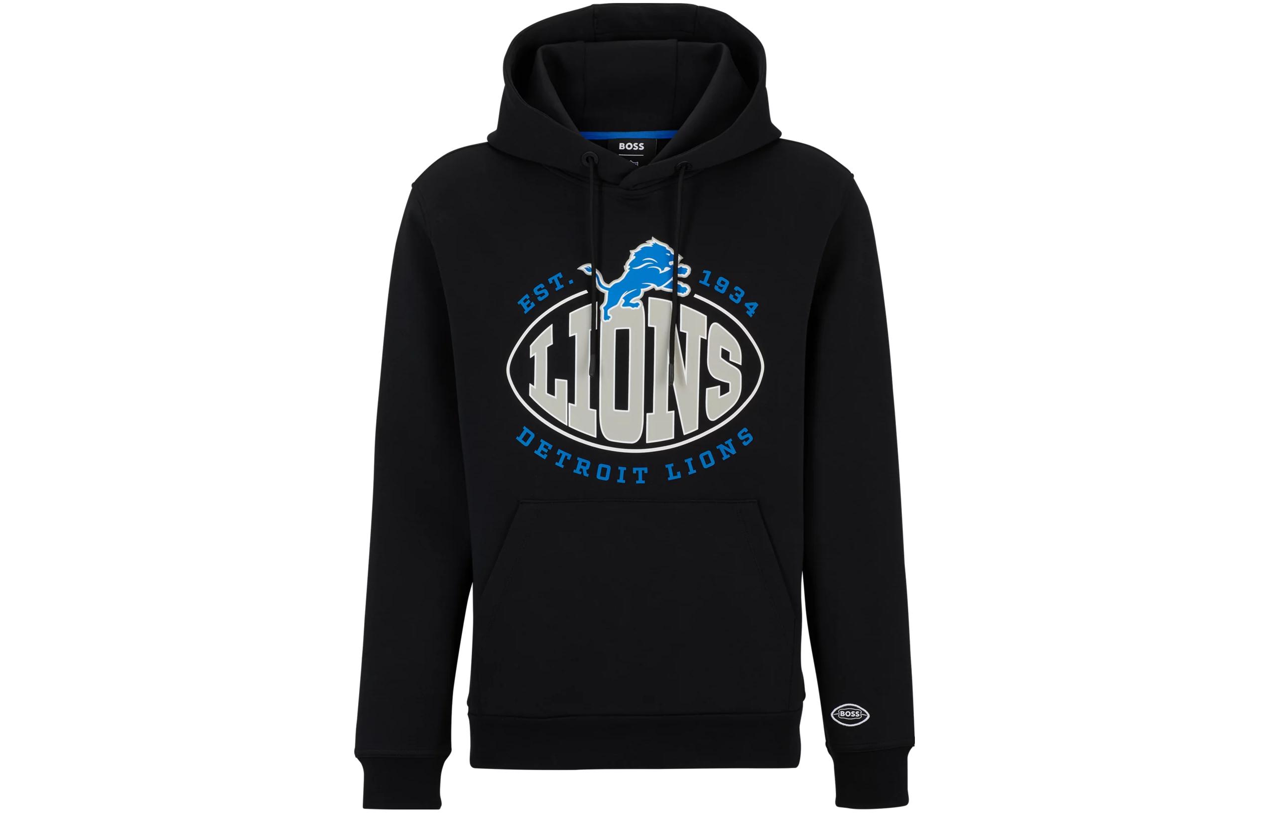 HUGO BOSS Logo Print Hoodie Black Fashionable Design 50504598-007