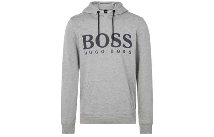 HUGO BOSS Logo Print Hoodie Gray - 50430793-034