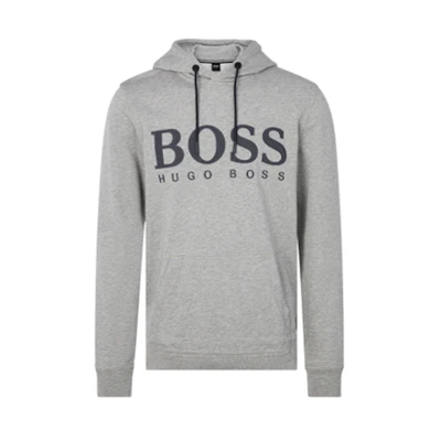 HUGO BOSS Logo Print Hoodie Gray - 50430793-034