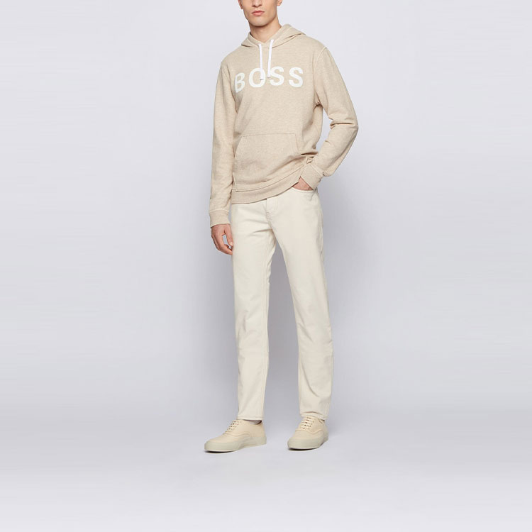 HUGO BOSS Logo Print Hoodie Long Sleeve Beige 50449365-151 圖 4