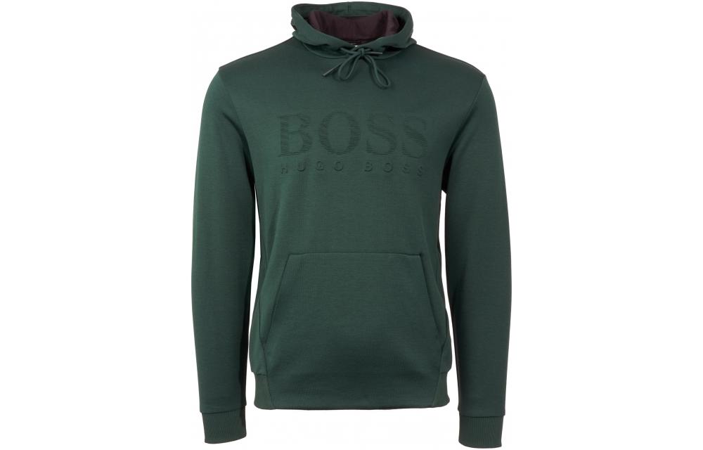 HUGO BOSS Logo Print Hoodie Men’s Dark Green Long Sleeve Sweater 50399402-348