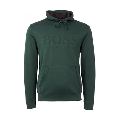 HUGO BOSS Logo Print Hoodie Men’s Dark Green Long Sleeve Sweater 50399402-348