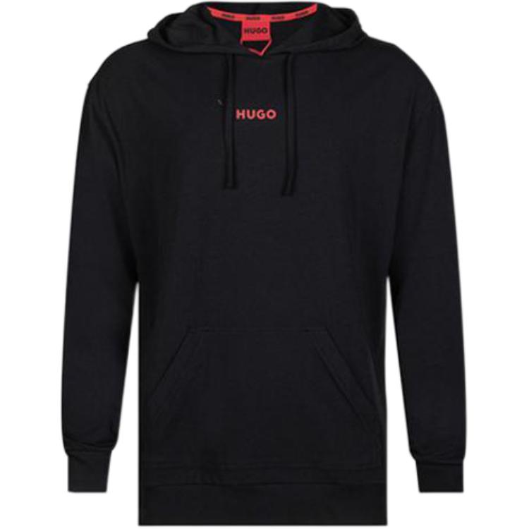 HUGO BOSS Logo Print Hoodie Pullover Long Sleeve Black 50505110-001
