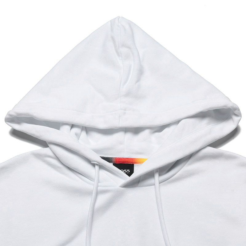 Cheap 雨果博斯品牌标志印花连帽衫 男女通用白色长袖卫衣 50459489-100