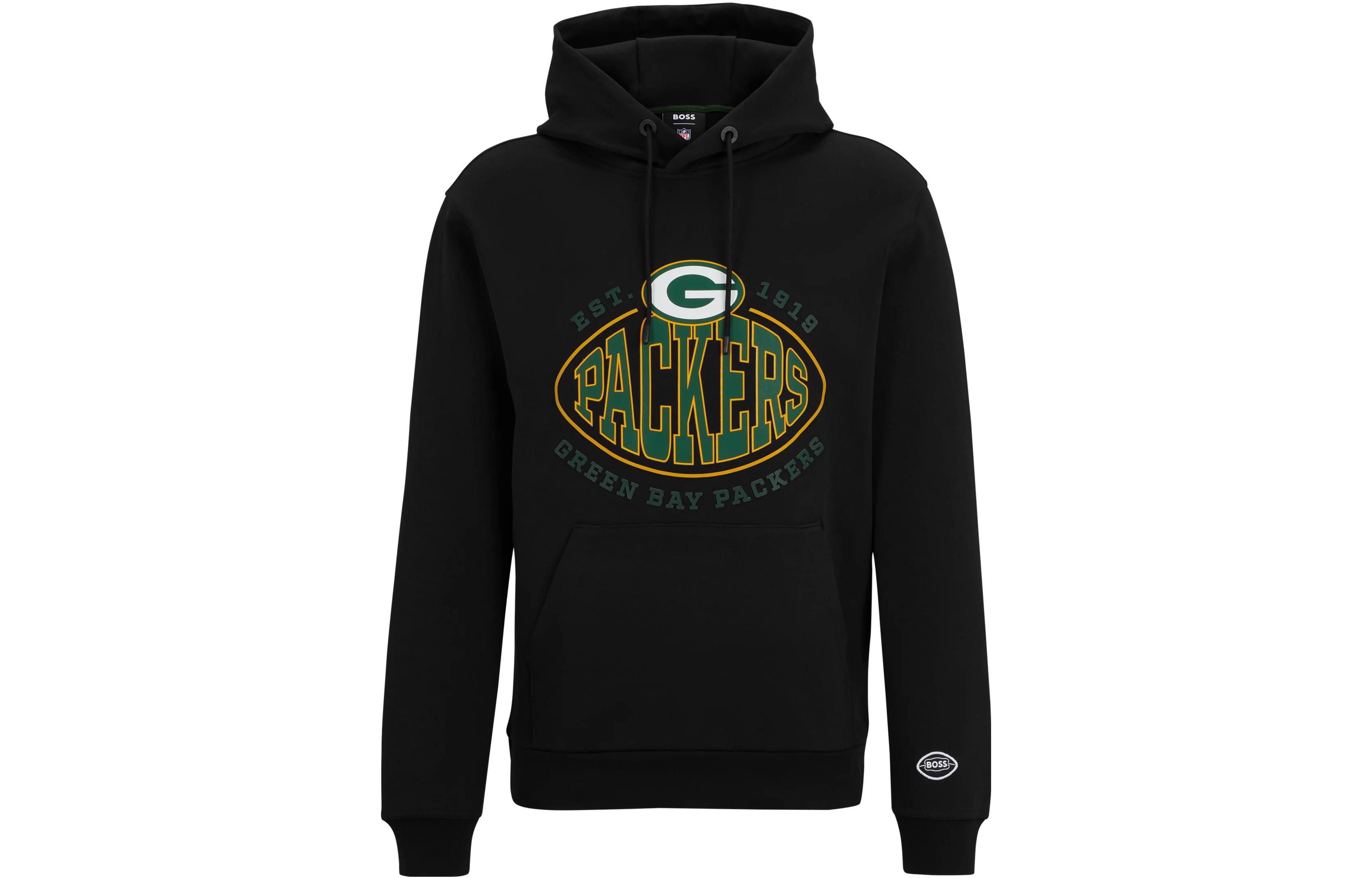 HUGO BOSS Logo Print Long Sleeve Hoodie Black () 50504598-015