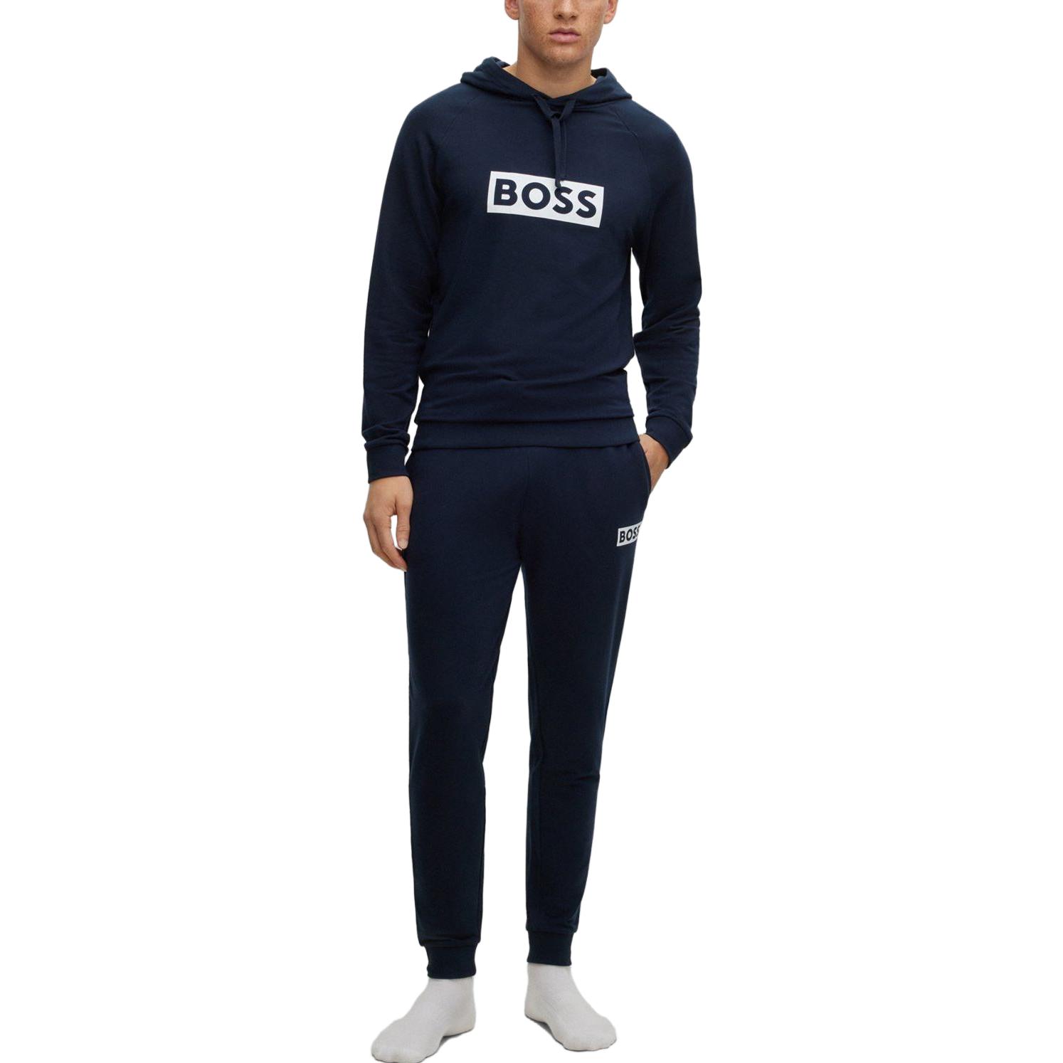 Lookbook HUGO BOSS 徽標印花長袖運動衫 深藍色 50485957-403